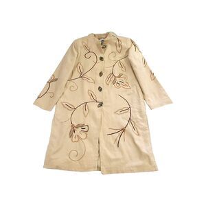 Indigo Moon Duster Jacket M Art To Wear cotton Embroidered Floral boho lagenlook